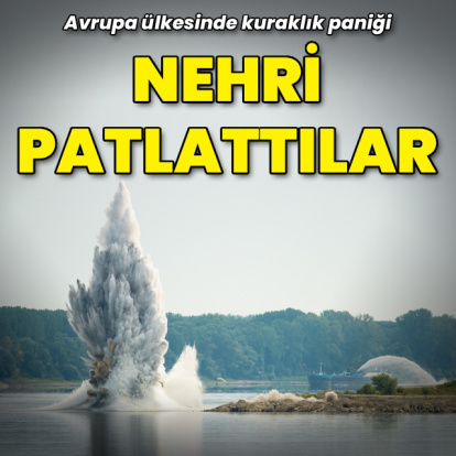 Kuraklığın vurduğu Avrupa'da nehir yatağı patlatıldı