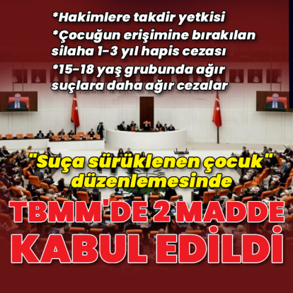 "Suça sürüklenen çocuk" düzenlemesinde 2 madde kabul edildi