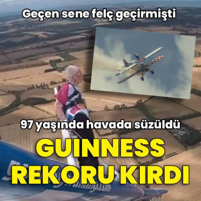 97 yaşında havada süzüldü, rekor kırdı