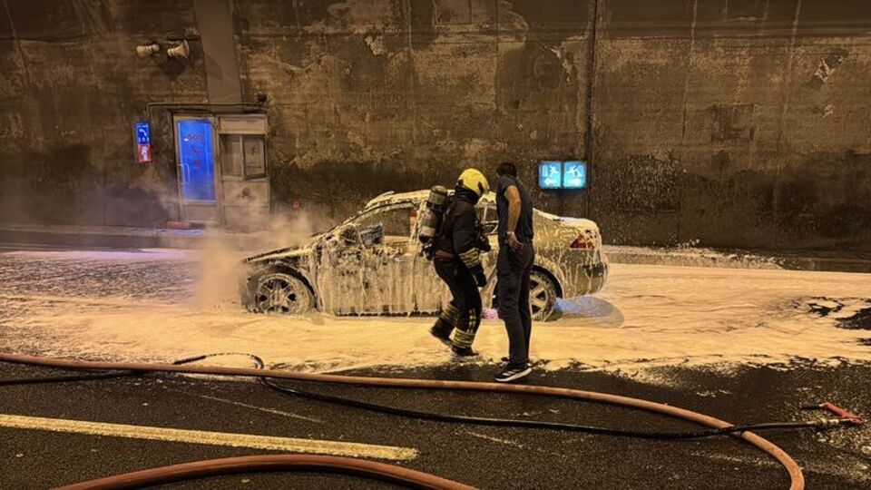 Bolu Dağı Tüneli'nde araç yangını
