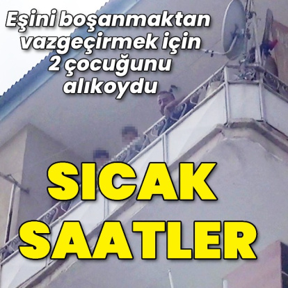 Çocuklarını balkonda alıkoydu