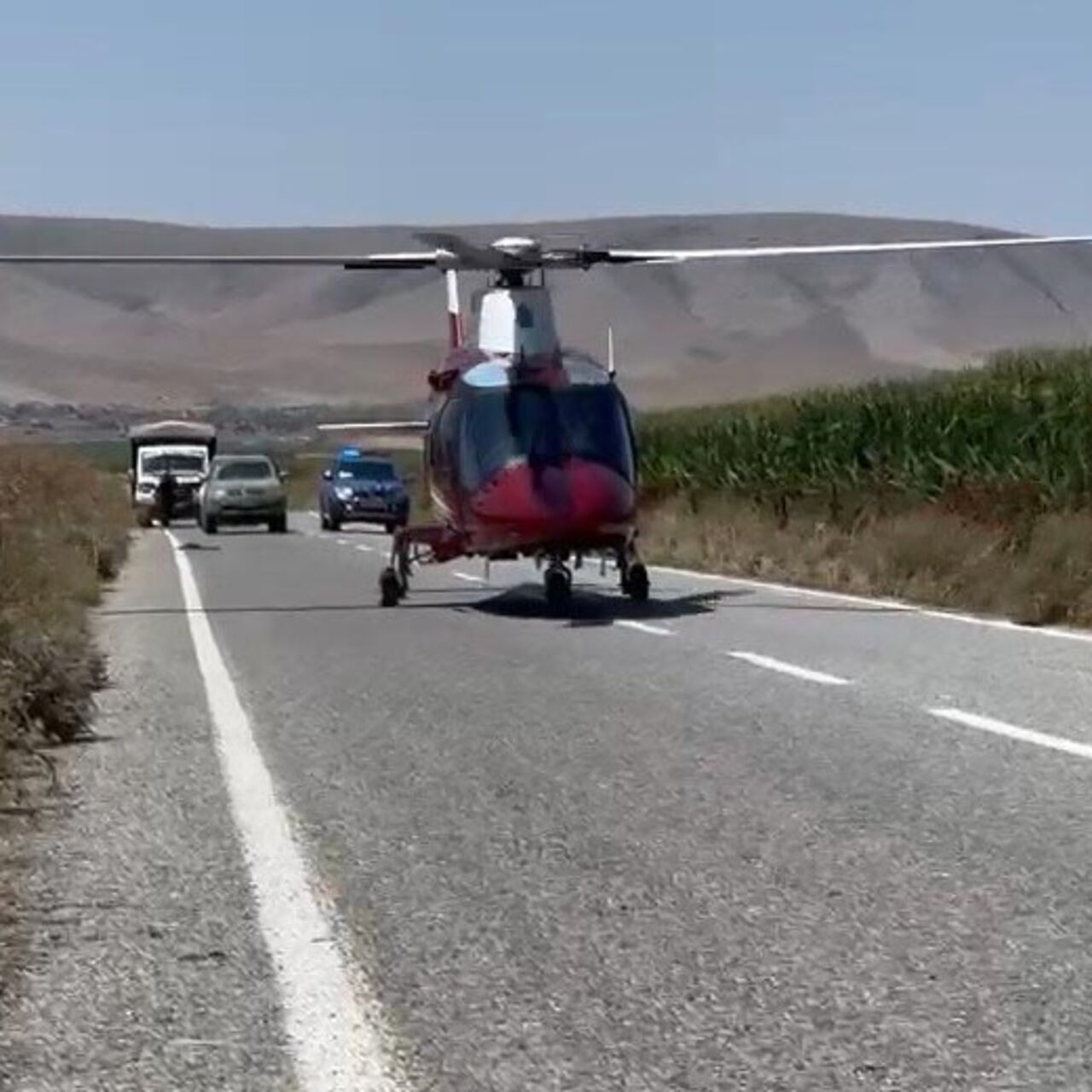 Araçta dehşet! Helikopterle hastaneye yetiştirildi