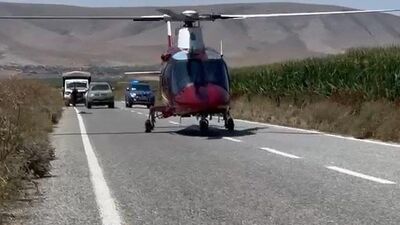 Araçta dehşet! Helikopterle hastaneye yetiştirildi