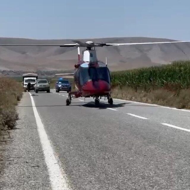 Araçta dehşet! Helikopterle hastaneye yetiştirildi