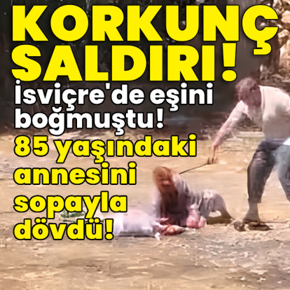 Korkunç görüntü! 85 yaşındaki annesini sopayla dövdü!
