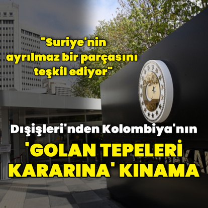 Kolombiya'nın 'Golan Tepeleri kararına' kınama