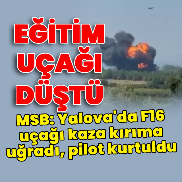 Yalova'da eğitim uçağı düştü