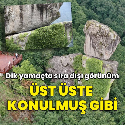 Dik yamaçta sıra dışı oluşum!