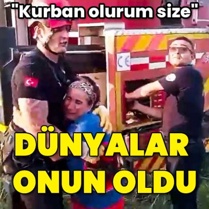 İneği kurtulunca ekiplere sarıldı