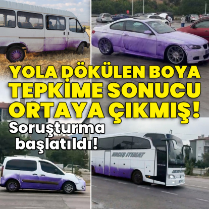 Yola dökülen boya, tepkime sonucu ortaya çıkmış!