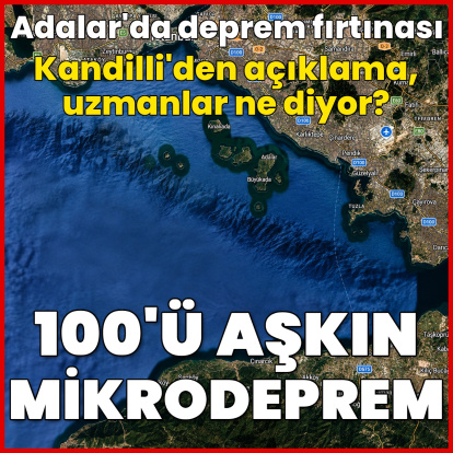 Adalar açıklarında 24 saatte 100'ü aşkın deprem