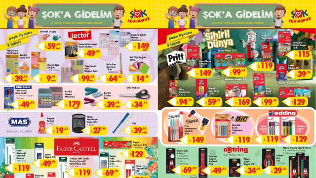 ŞOK'ta okul malzemeleri satışta!