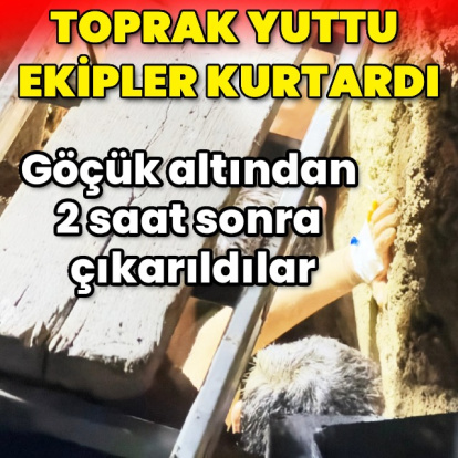 Kuyuda göçük: Baba oğul kurtarıldı