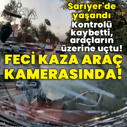 Kontrolü kaybetti, araçların üzerine uçtu!