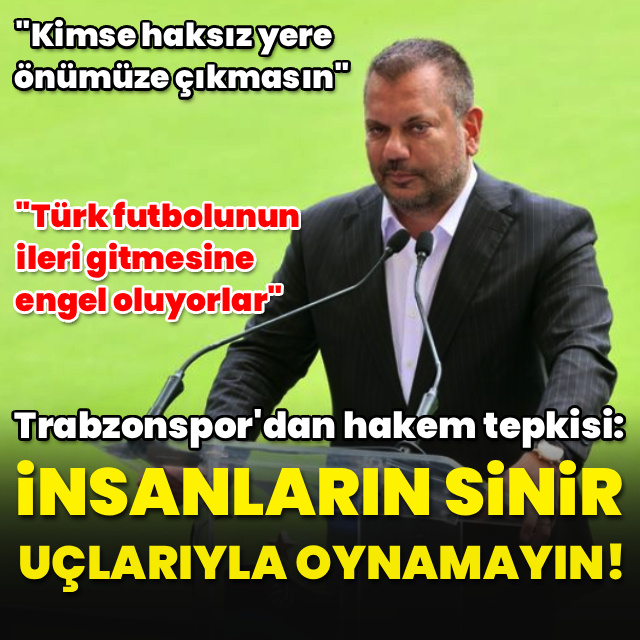Trabzonspor'dan hakem tepkisi!