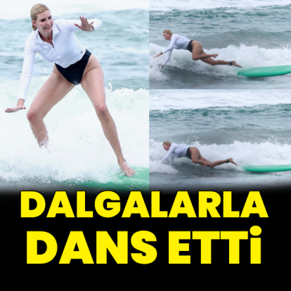 Dalgaların tadını çıkardı