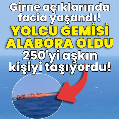 Girne açıklarında yolcu gemisi alabora oldu