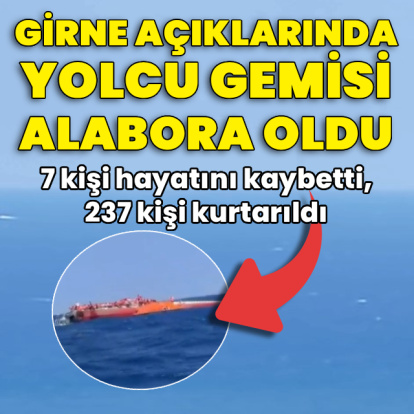 Girne açıklarında yolcu gemisi alabora oldu