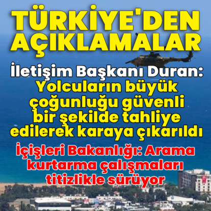 Türkiye'den, KKTC'de alabora olan gemi ile ilgili açıklamalar
