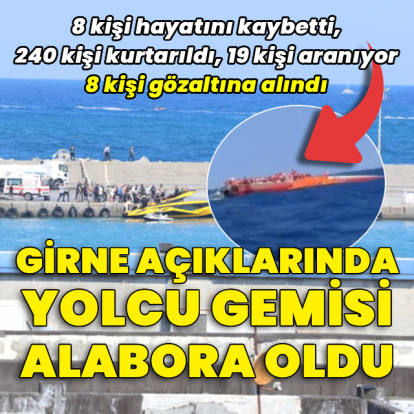 Girne açıklarında yolcu gemisi alabora oldu