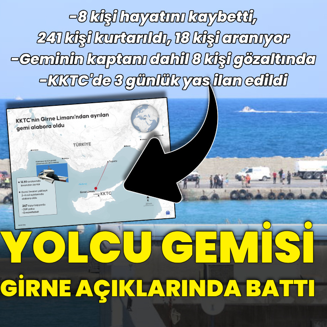 Girne açıklarında yolcu gemisi alabora oldu