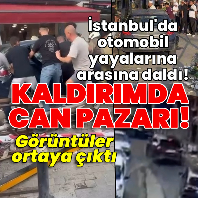 İstanbul'da otomobil yayalarına arasına daldı!