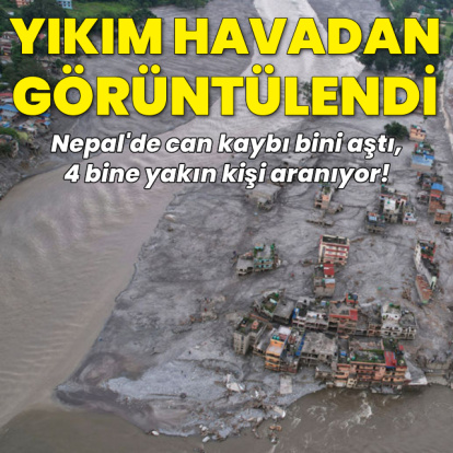 Nepal'deki yıkım havadan görüntülendi