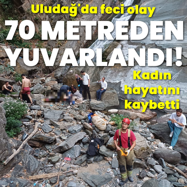 70 metrelik şelaleden düştü!