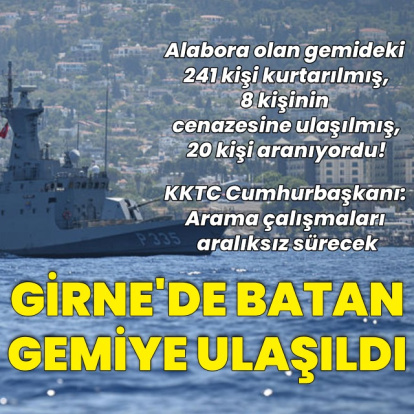 Girne'de batan gemiye ulaşıldı