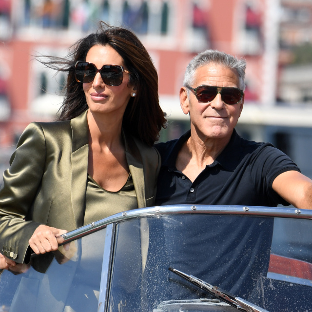 Clooney çifti Venedik'e ayak bastı