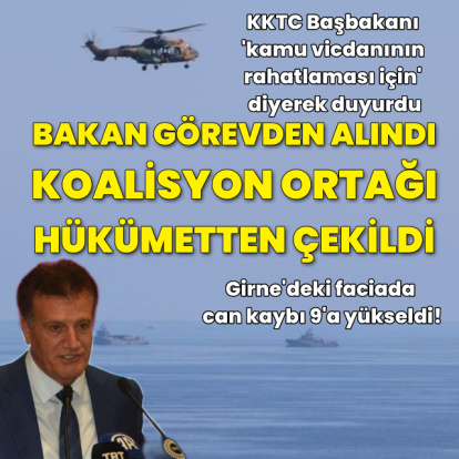 KKTC'de bakan görevden alındı, YDP hükümetten çekildi
