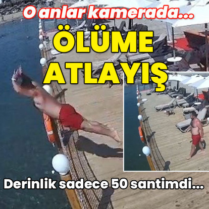 O anlar kamerada... Derinlik sadece 50 santimdi... Ölümle biten atlayış!