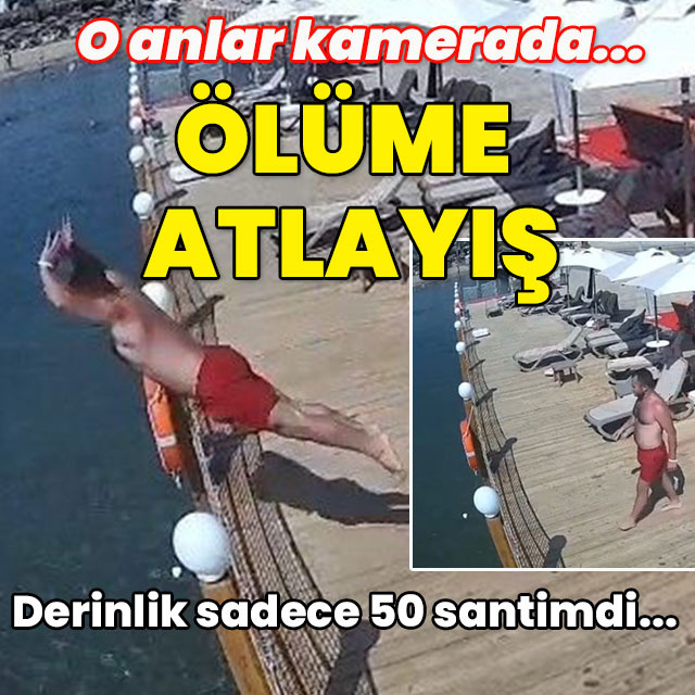 O anlar kamerada... Derinlik sadece 50 santimdi... Ölümle biten atlayış!