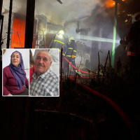 Karı koca çift alevlerin arasında kaldı