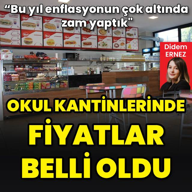 Kantin fiyatlarında yüzde 6,2'lik artış