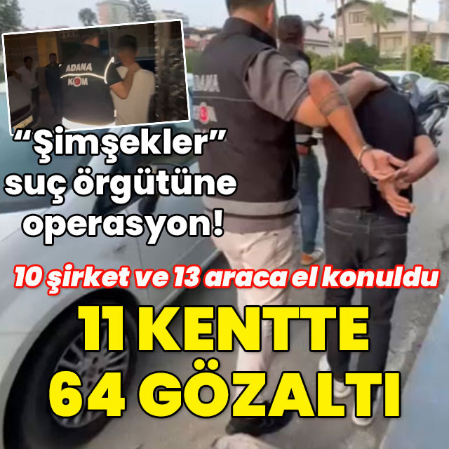 "Şimşekler" suç örgütüne operasyon! 11 ilde 64 şüpheli gözaltında