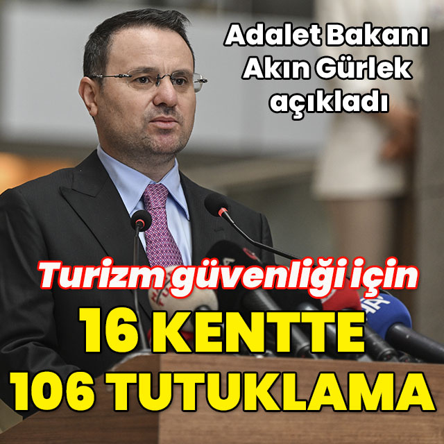 Adalet Bakanı Gürlek açıkladı! Turizm güvenliği için 106 tutuklama