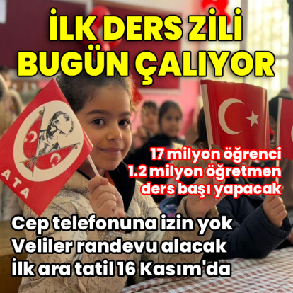 İlk ders zili bugün çalıyor