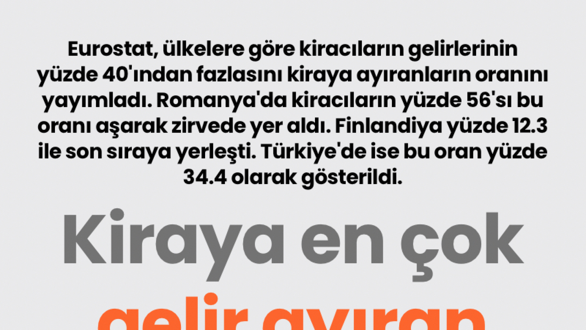 Kiraya en çok gelir ayıran ülkeler