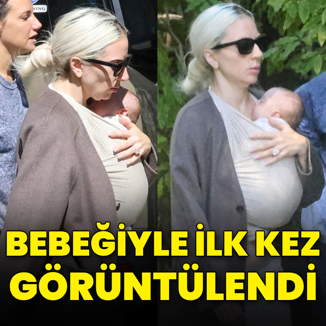 Bebeğiyle ilk kez görüntülendi