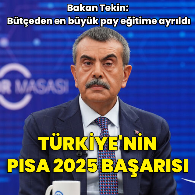 Bakan Tekin: Bütçeden en büyük pay eğitime ayrıldı