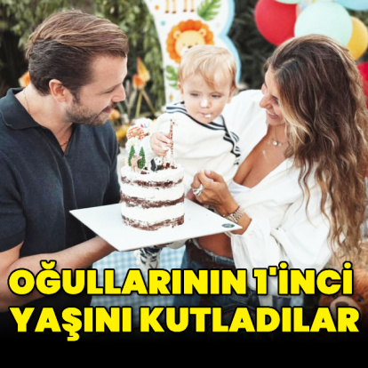 Oğullarının 1'inci yaşını kutladılar