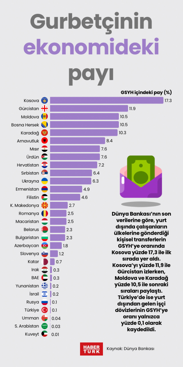 Gurbetçinin ekonomideki payı