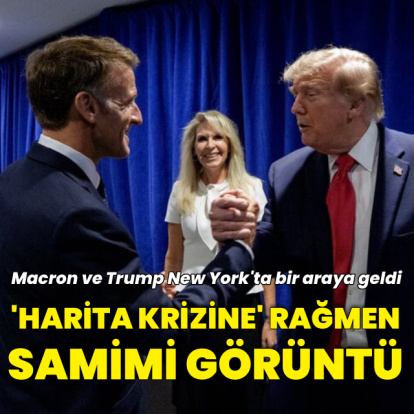Macron ve Trump'tan samimi poz