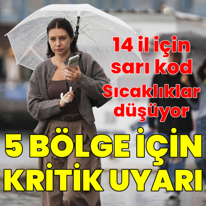 5 bölge için sağanak yağmur uyarısı! Sıcaklıklar düşüyor