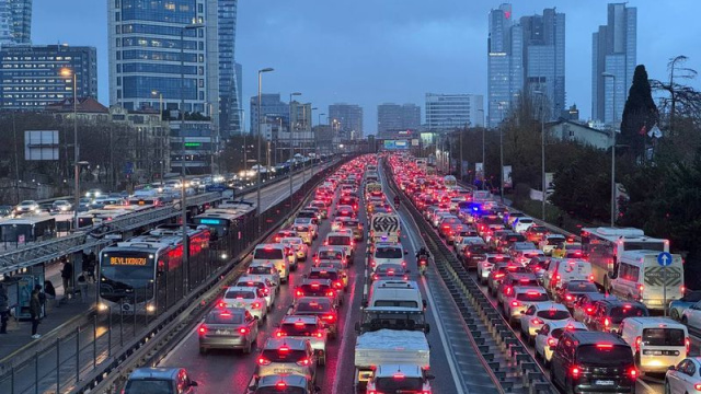 İstanbul'da yağmur trafiği