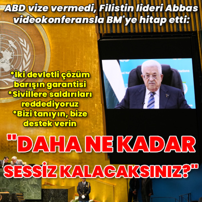 Filistin lideri Abbas, BM'ye 'uzaktan' hitap etti