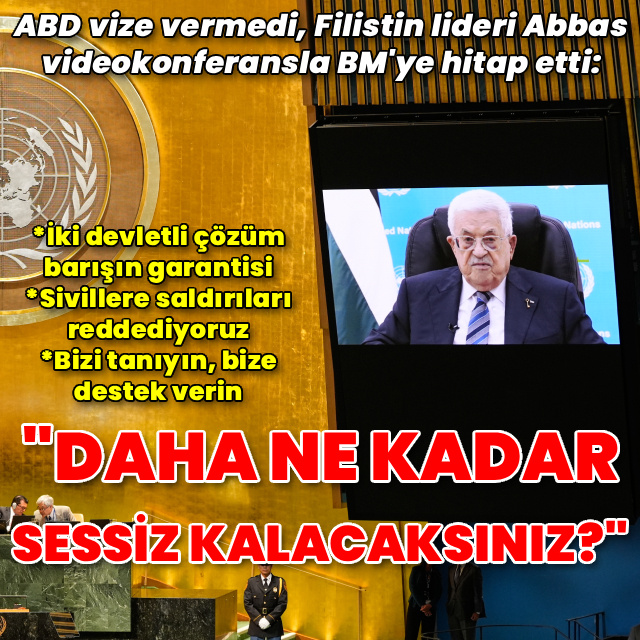 Filistin lideri Abbas, BM'ye 'uzaktan' hitap etti