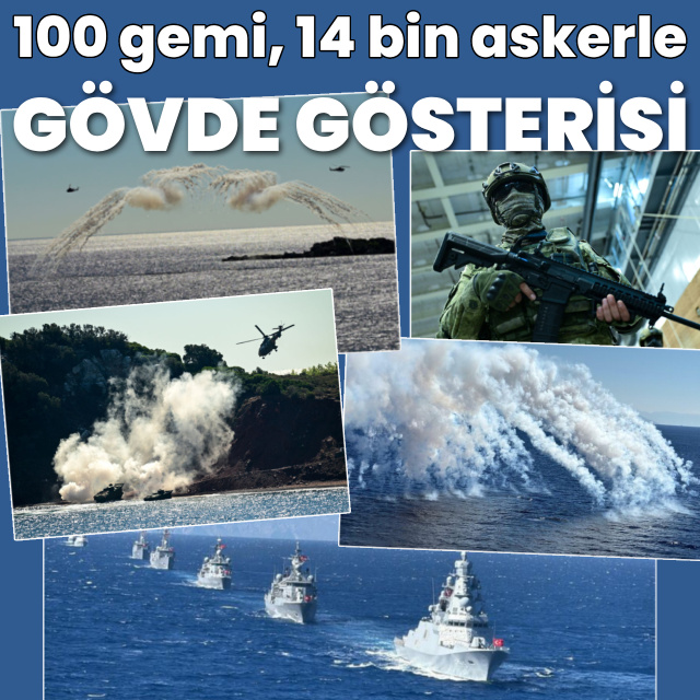 100 gemi ve 14 bin personelle gövde gösterisi!