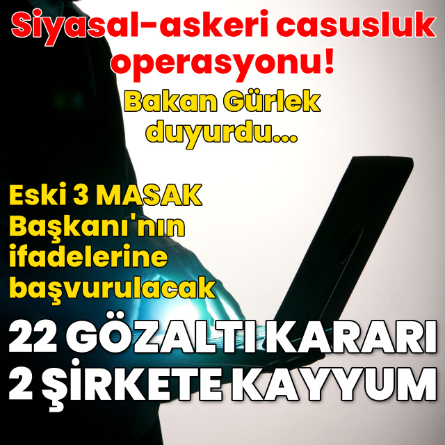 Siyasal-askeri casusluk operasyonu! 22 gözaltı kararı, 2 şirkete kayyum